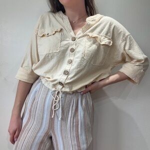 Free People Cream Crop Top